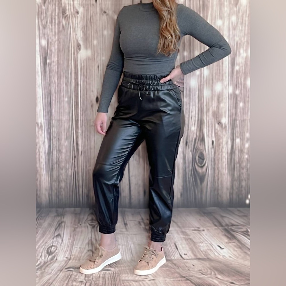 Do+Be Vegan Leather Joggers